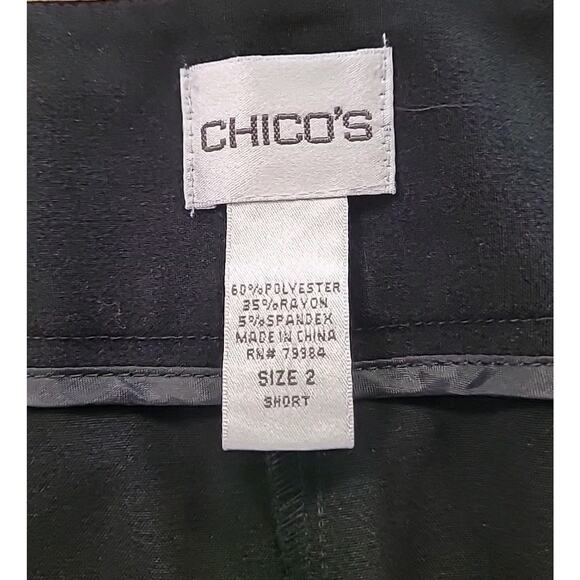 Chico’s Women’s 2S Black Straight Leg Dress Pants Office Career Short EUC - Picture 7 of 7